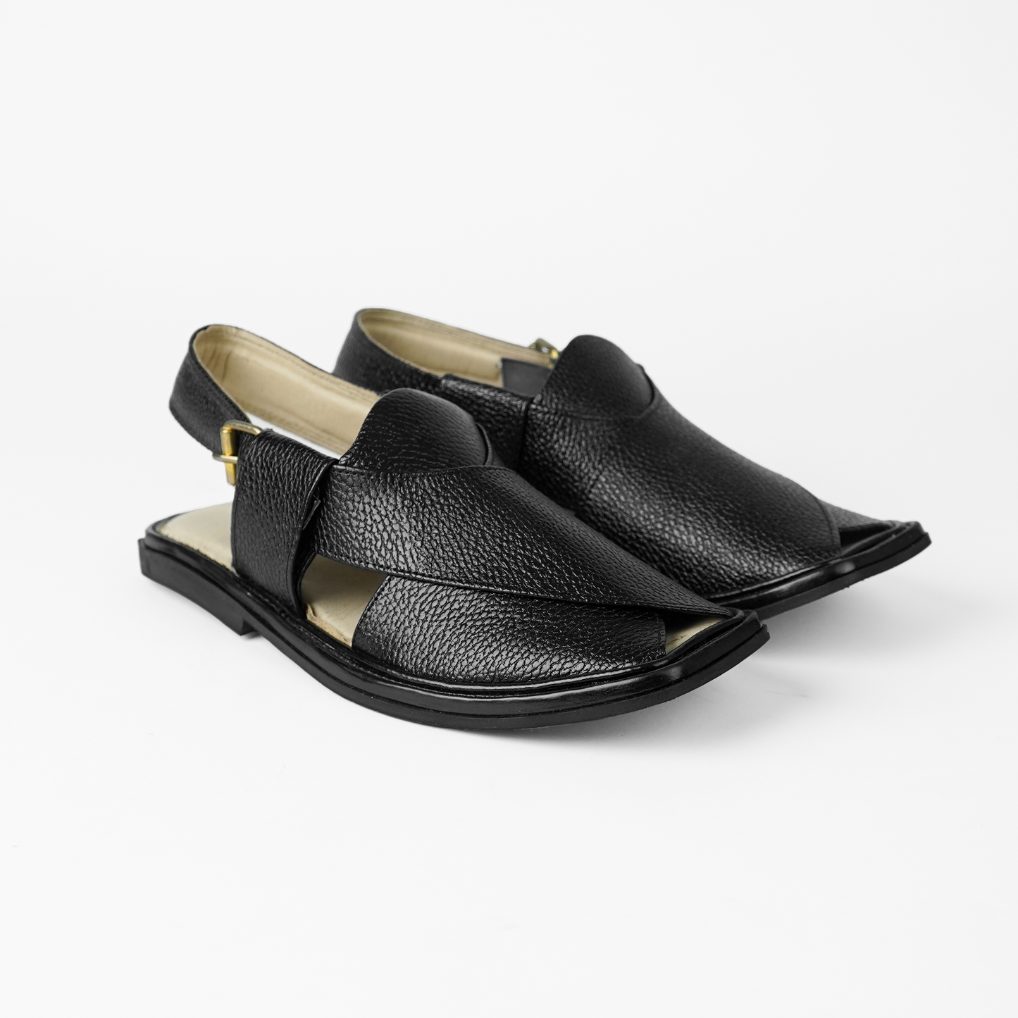 Texture Black Charsada Chappal