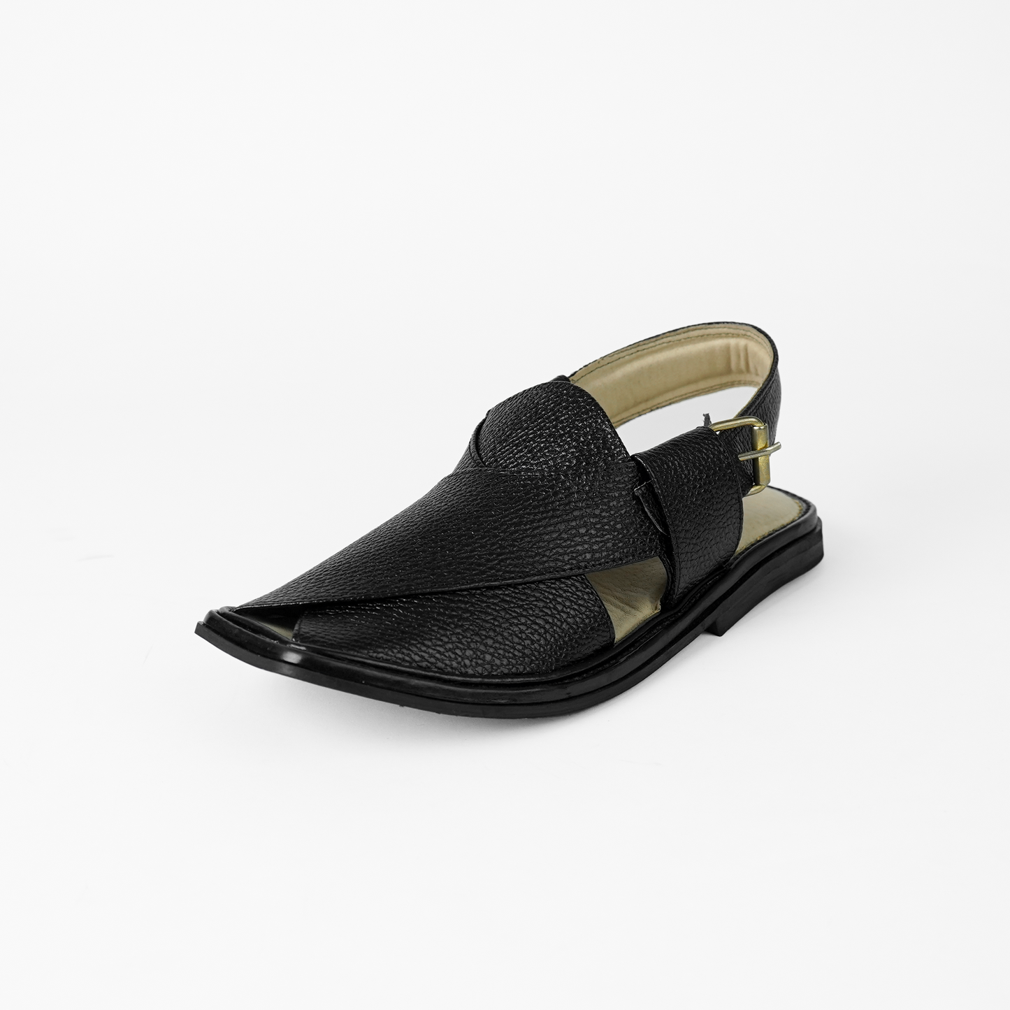 Texture Black Charsada Chappal