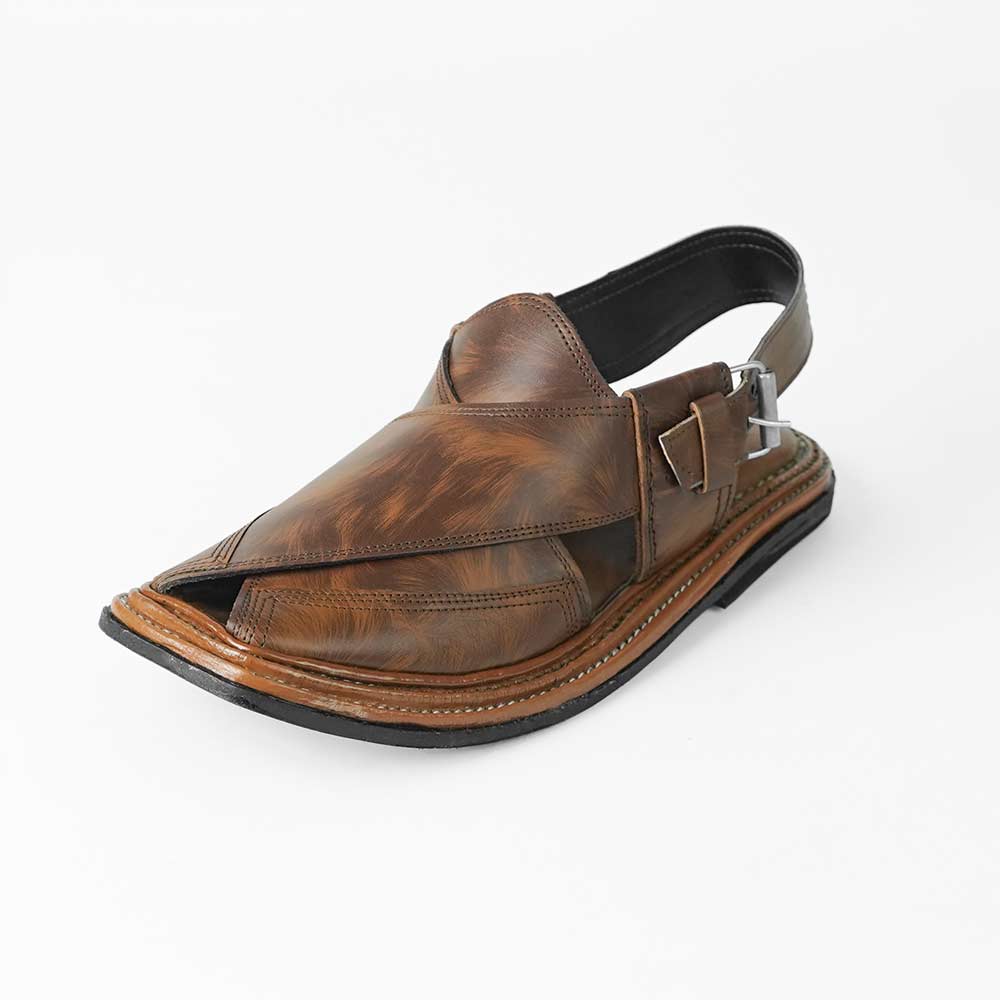 Triple gear chappal Brown Double Shade