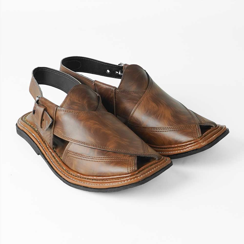 Triple gear chappal Brown Double Shade